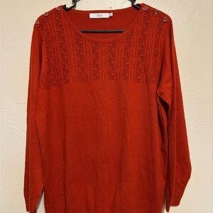 ISLE Vibrant Orange Knit Sweater